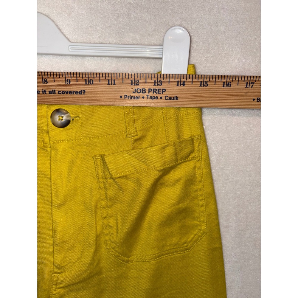 Maeve The Colette Wide Leg Cropped Pants Limelight Yellow Size 28 NWT - Picture 5 of 10